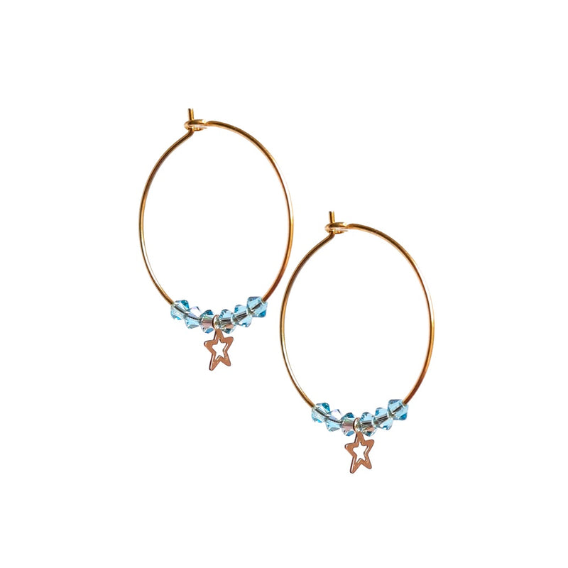Crystal & Stars, Loop Earrings