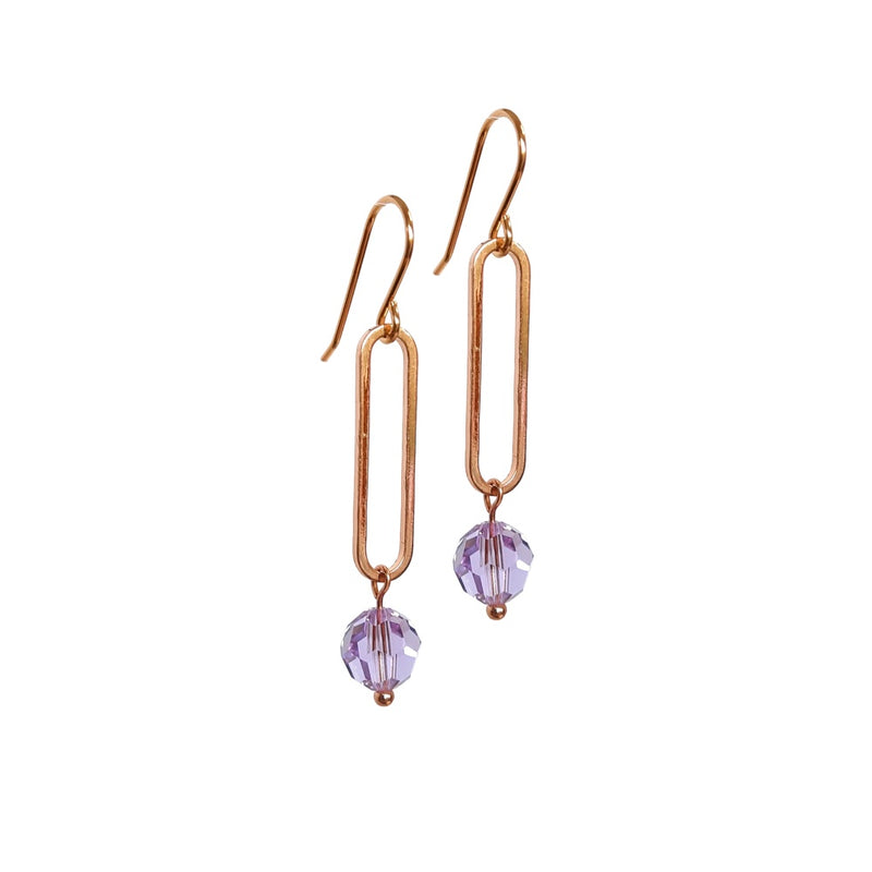 Art Deco Lilac Crystal Earrings