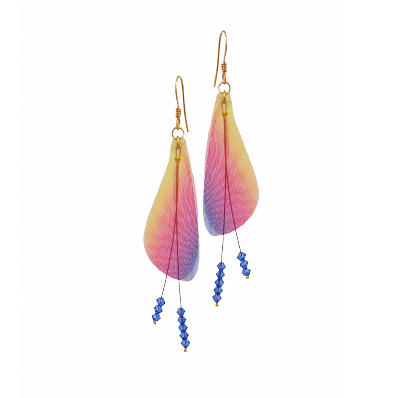 Wings Red Blue & Yellow Mix Earrings