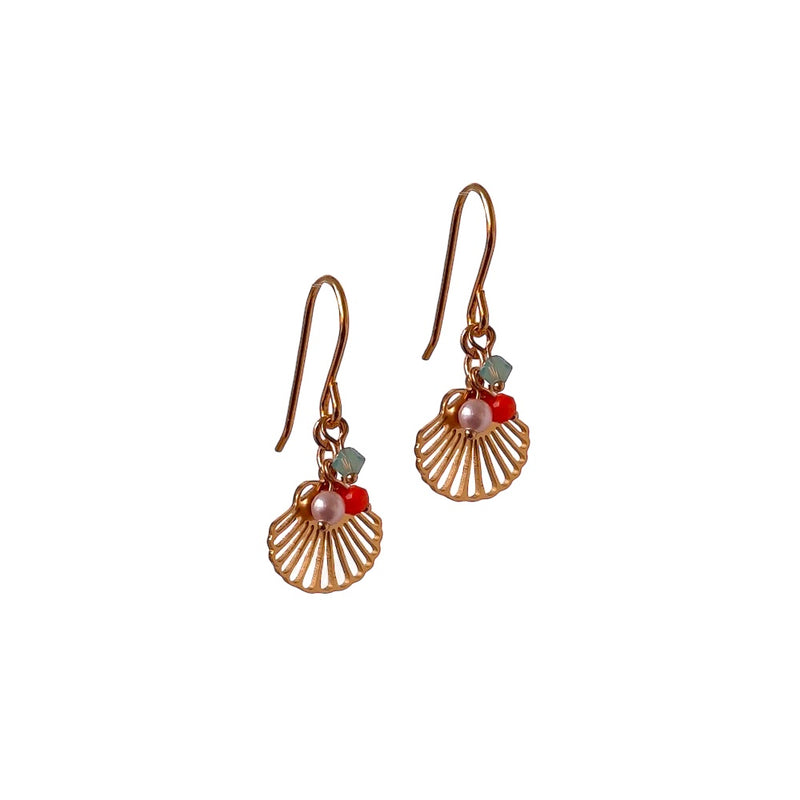 Filigree Shell Cluster Earrings