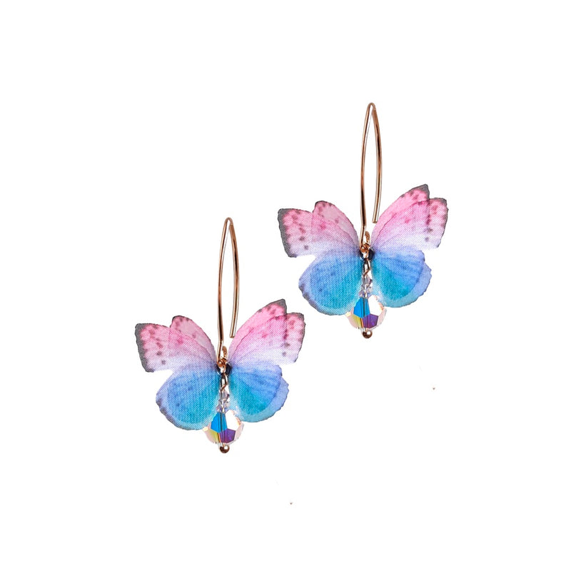 Butterfly Large Crystal Drop Earrings