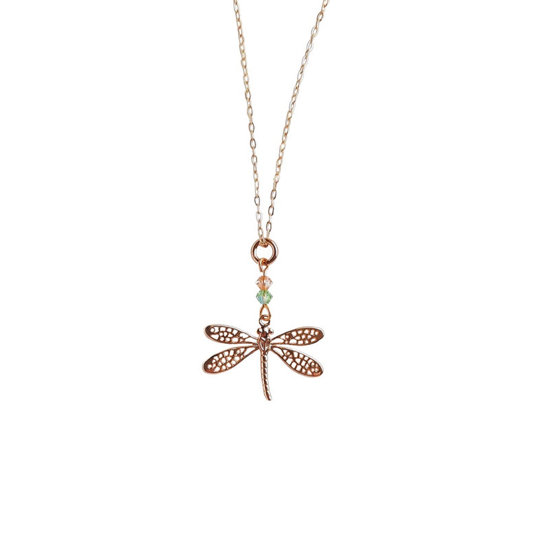 Dragonfly & Crystal Necklace