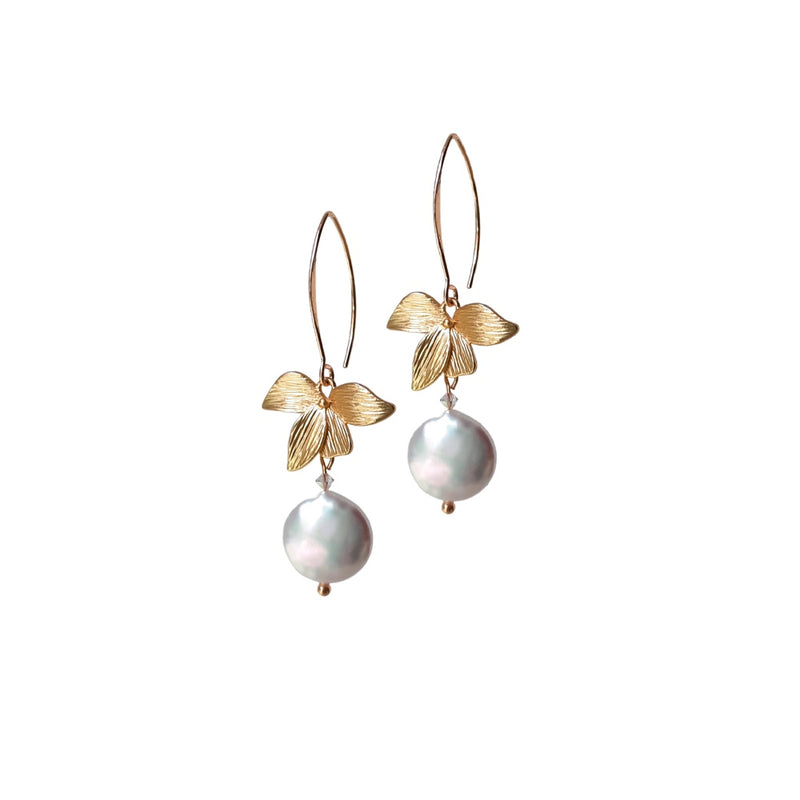 Petal Earrings with Coin Pearl