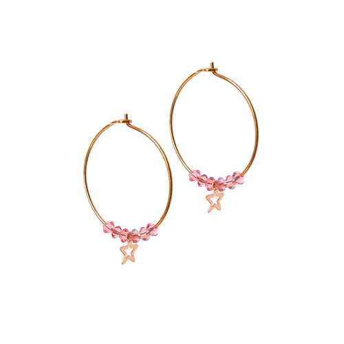 Crystal & Stars, Loop Earrings