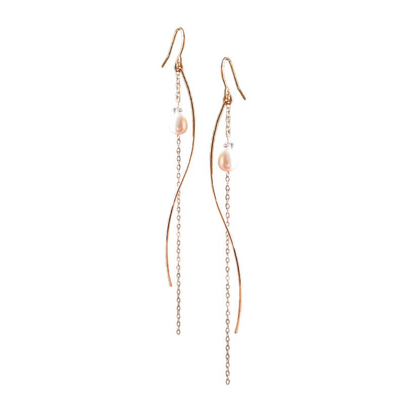 Twisted Freshwater Pearl Earrings