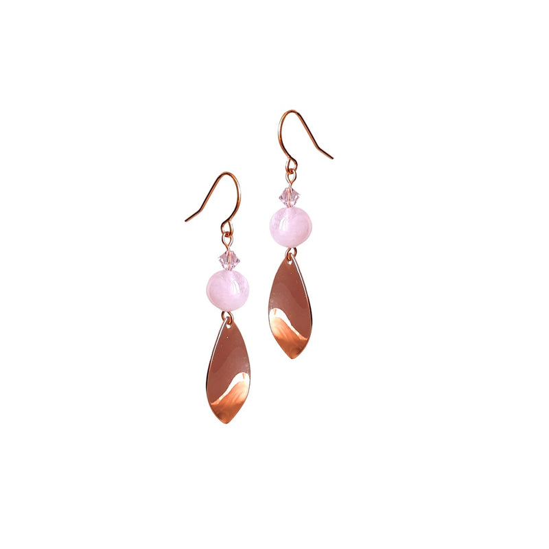 Morganite Gemstone Twist Earrings