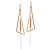 Triangle Dangle Earrings, with chain drop.