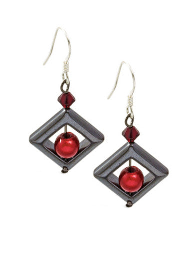 Square Hematite Earrings