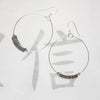Hematite Hexagon Large Loop Earrings