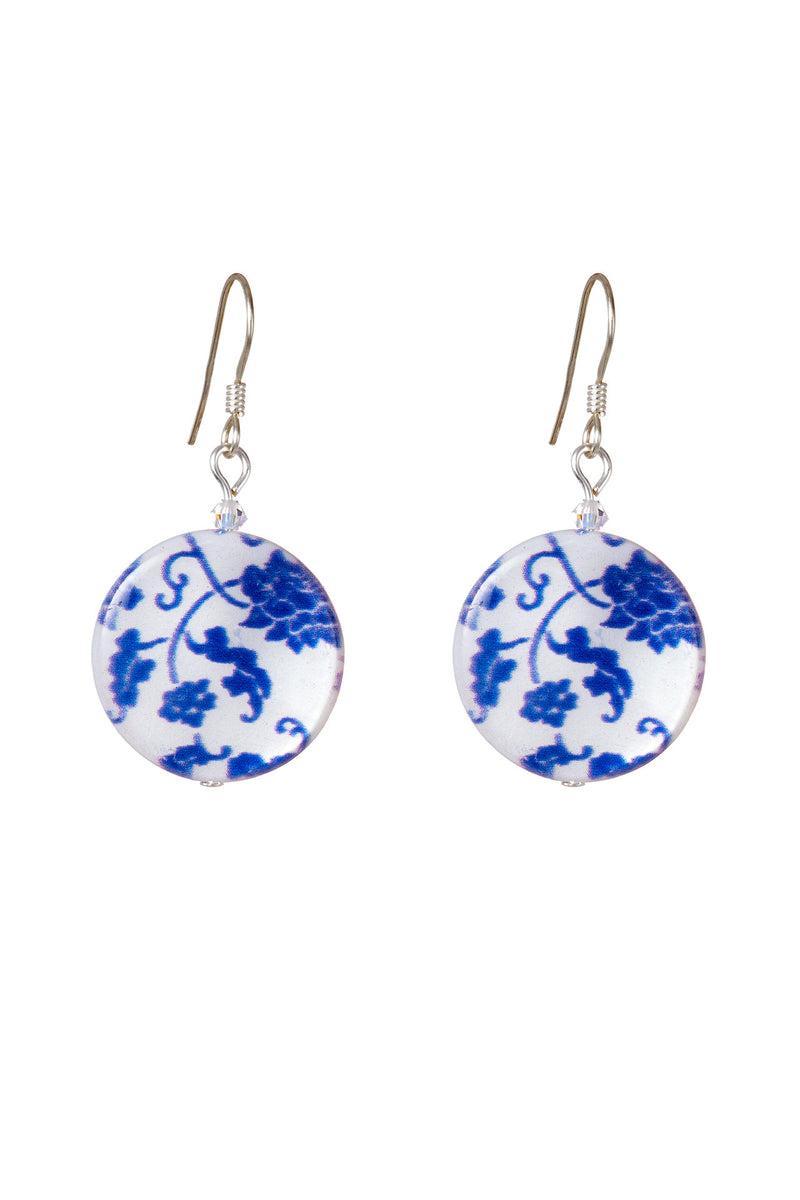 Printed Mother of Pearl Earrings