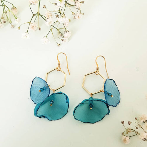 Álainn Hexagon Earrings, one drop.
