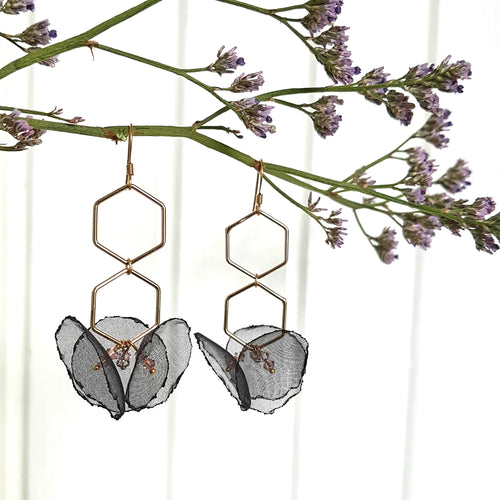Álainn Hexagon Earrings, 2 drop.