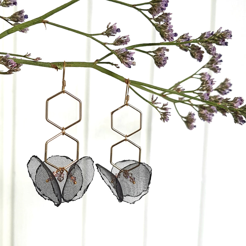 Álainn Hexagon Earrings, 2 drop.