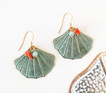 Clam Shell & Coral Earrings