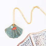 Clam Shell & Coral Necklace