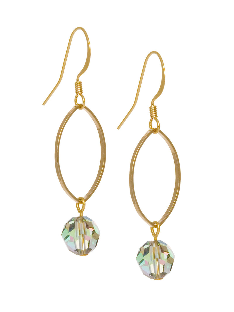 Oval Drop with Swarovski Crystal Earrings