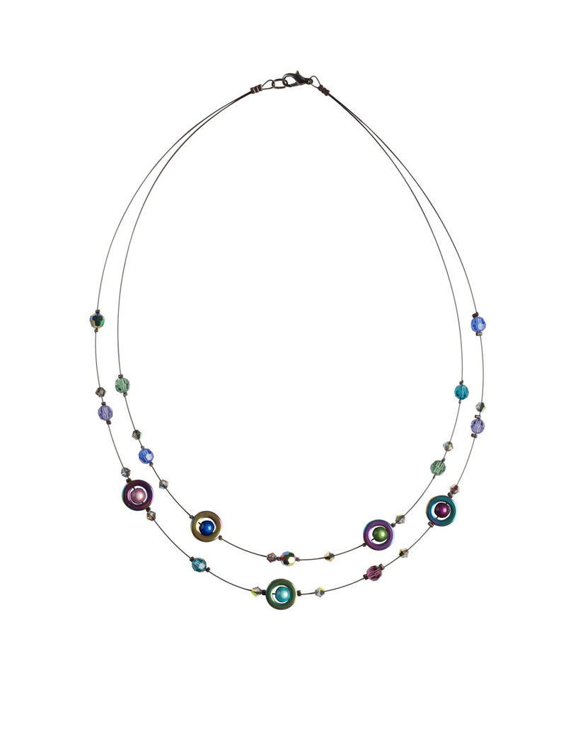 Hematite Rainbow 2 Strand Necklace