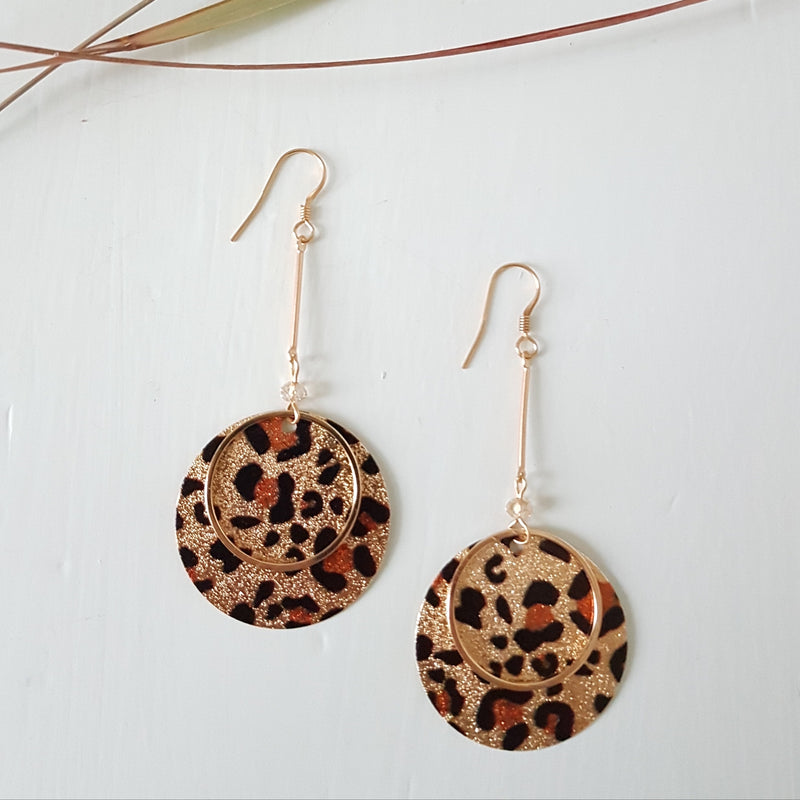 Boho Leopard Bar Drop Earrings