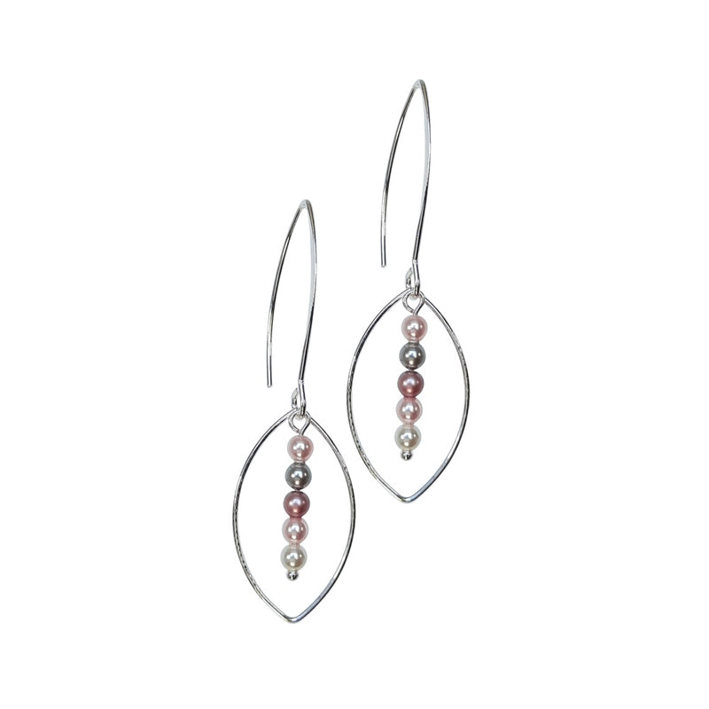 Oval Drop Earrings with Mini Pearls.