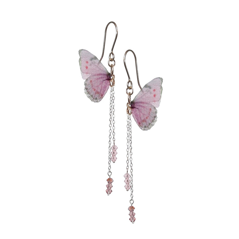 Butterflies with Double Chain drop Earrings.
