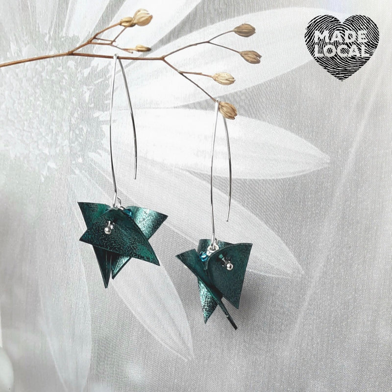 Upcycled Triangle Earrings
