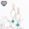 Gemstone Oval Drop Earrings