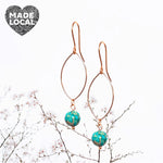 Gemstone Oval Drop Earrings