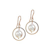 Freshwater Coin Pearl, Medium Loop Earrings.