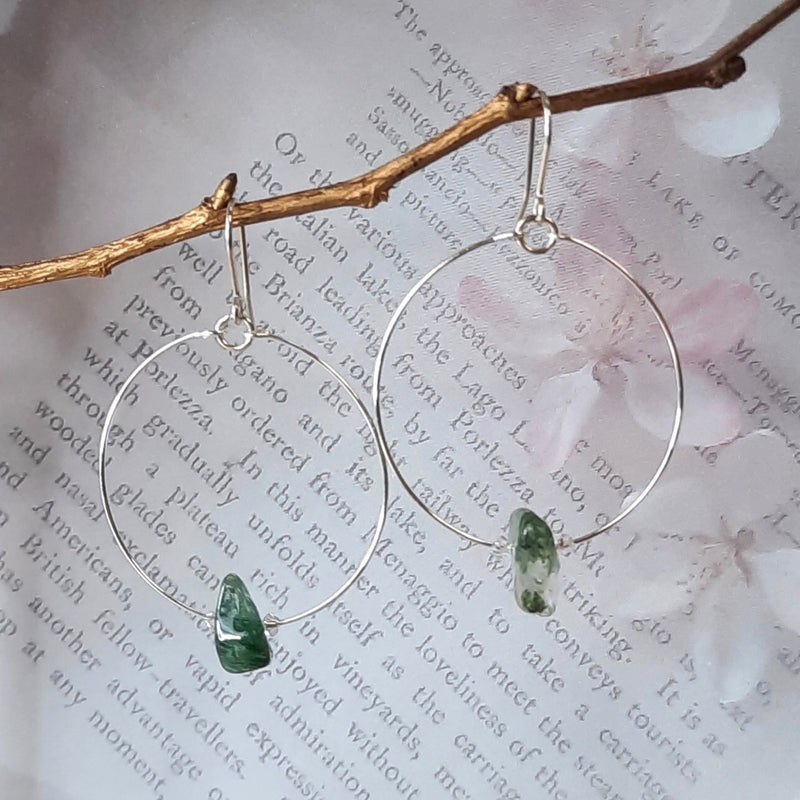 Large Gemstone Chip Earrings