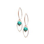Gemstone Oval Drop Earrings