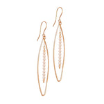 Elliptical Mini Pearl Long Earrings.