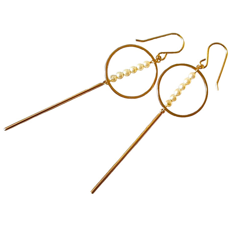 Long Parisian Mini Pearl Earrings