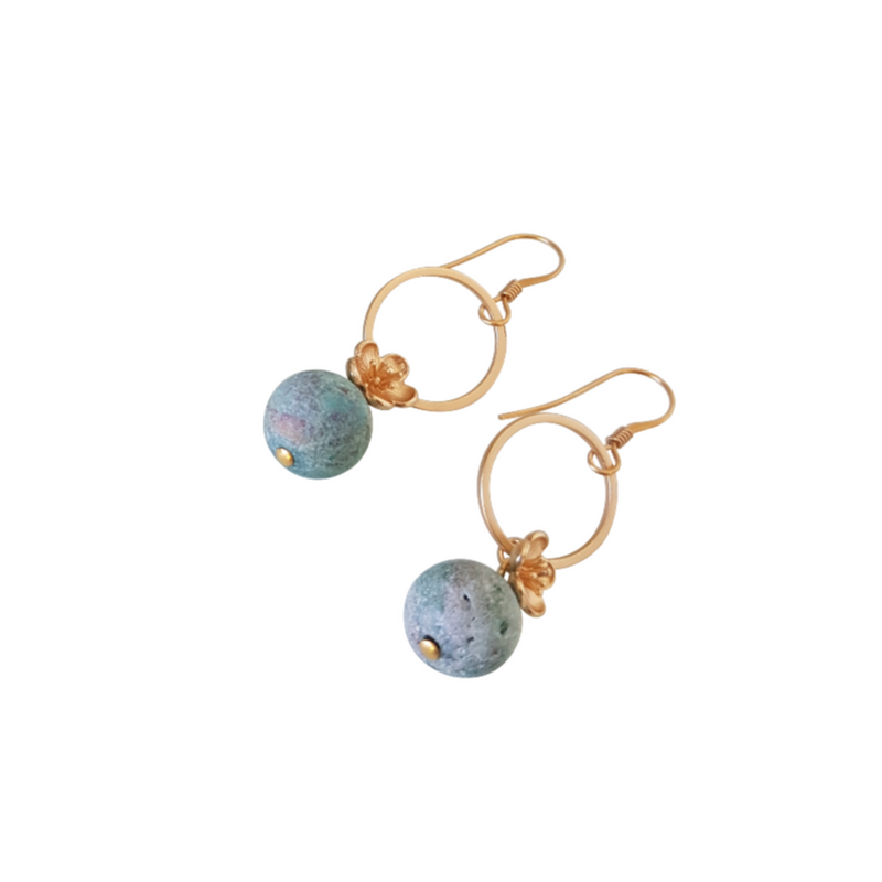 Geode Green Loop Earrings