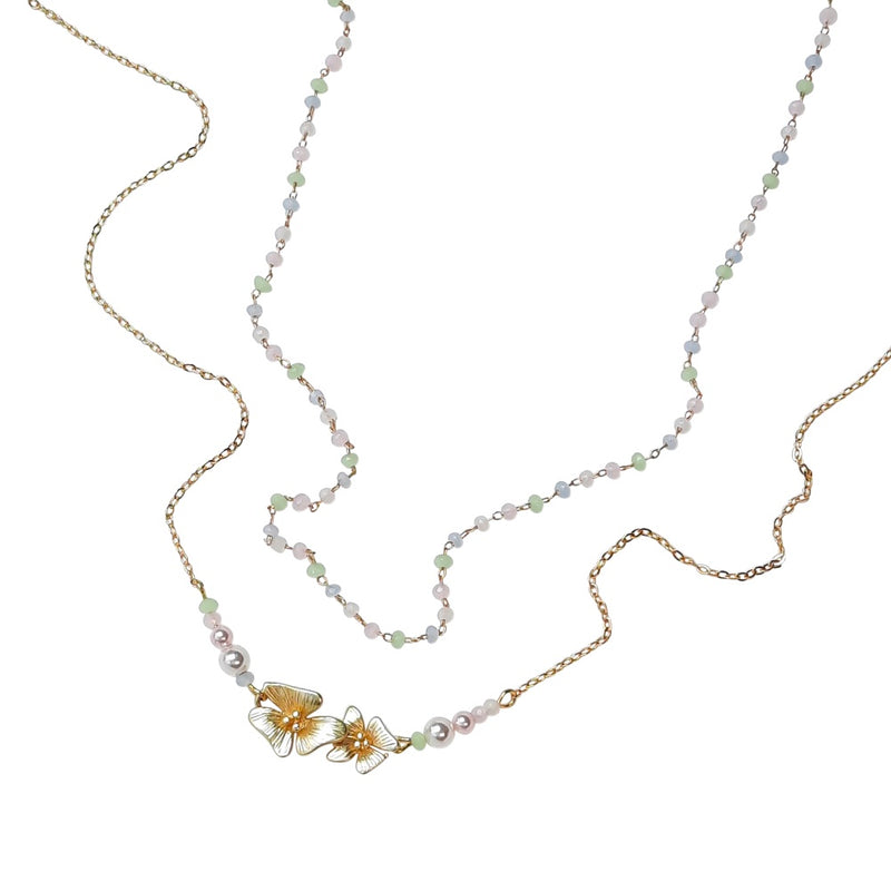New Flower Necklace, with extra Mini Opel Stacking Necklace