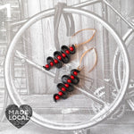 Up Cycle. Recycled Bicycle Inner Tyre Tube  Twisted Earrings.