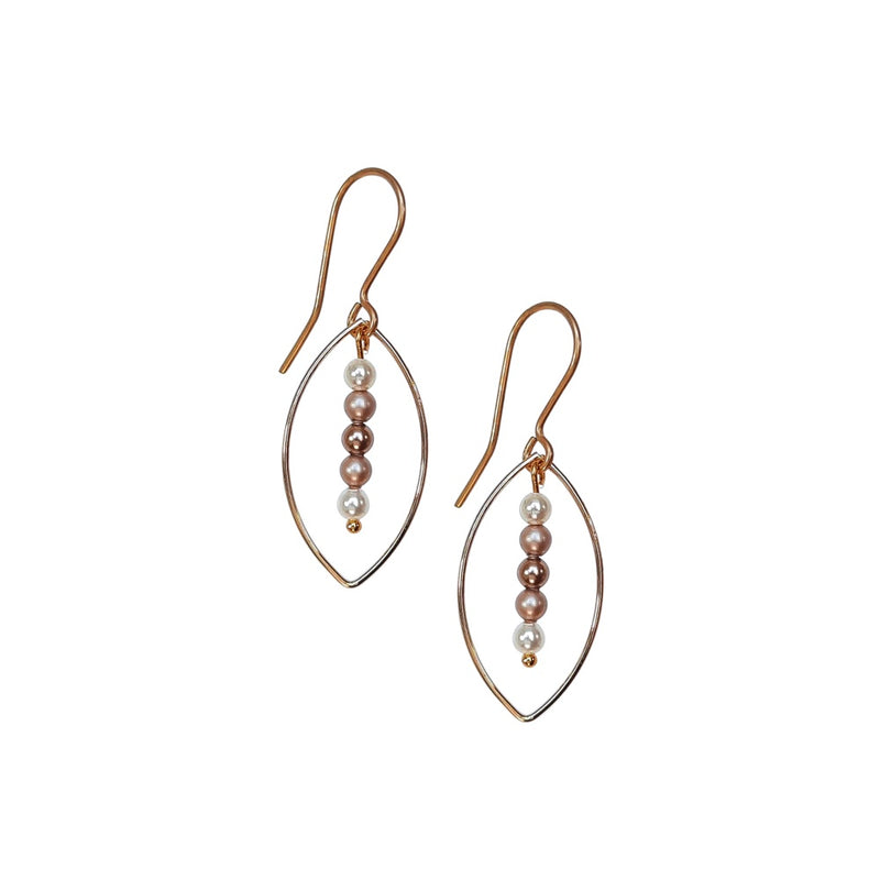 Oval Drop Earrings with Mini Pearls.