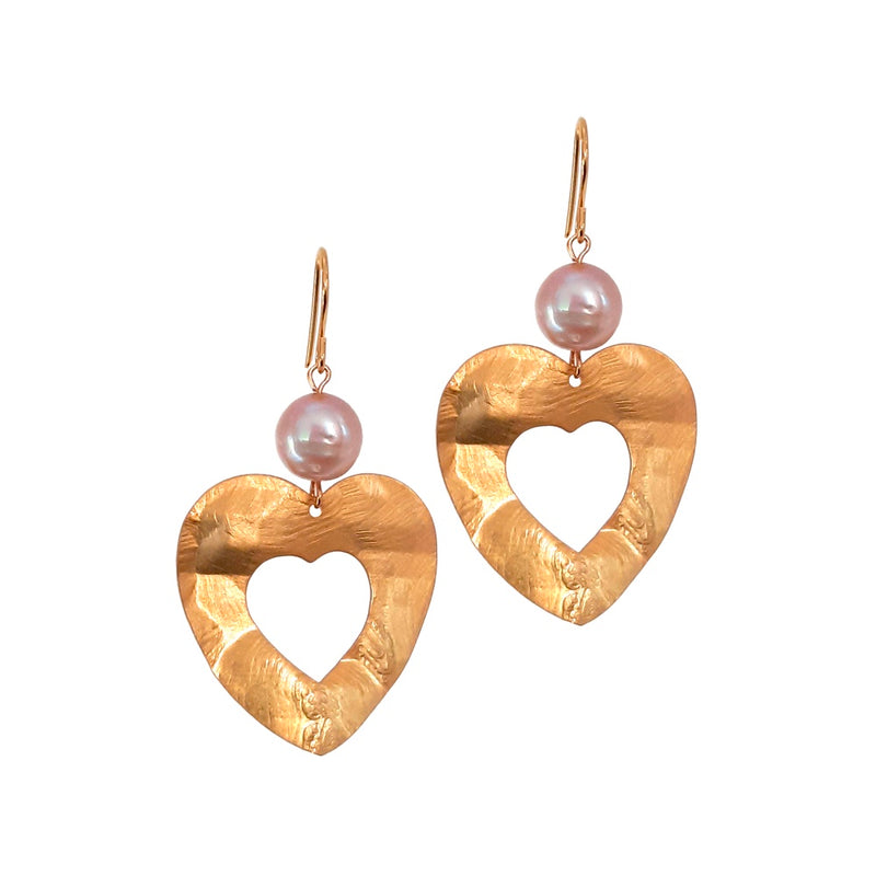 Big Battered Heart Earrings