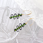 Up Cycle. Recycled Bicycle Inner Tyre Tube  Twisted Earrings.