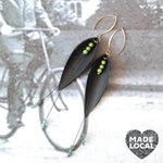 Up Cycle. Recycled Bicycle Inner Tyre Tube Pod Earrings.