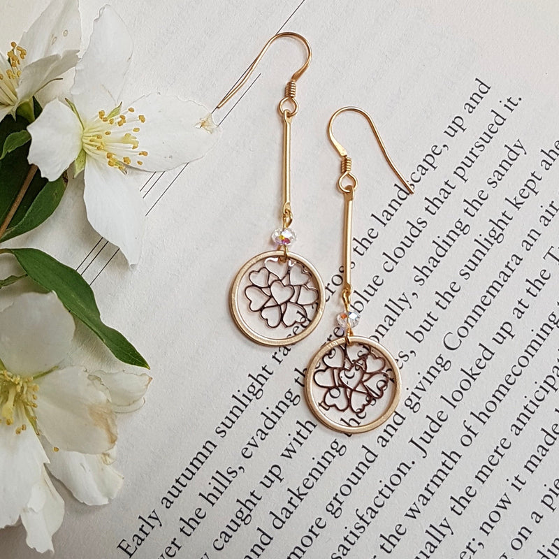 Twisted Hearts Bar Drop Earrings. Small