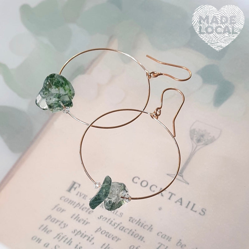 Large Gemstone Chip Earrings