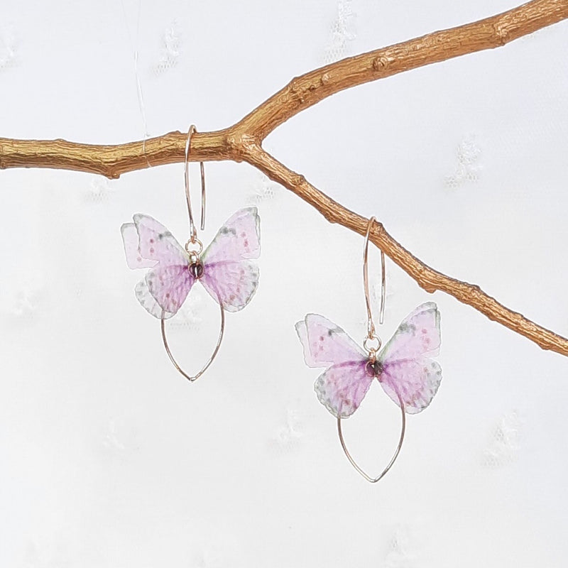 Butterfly Oval Drop Earrings.
