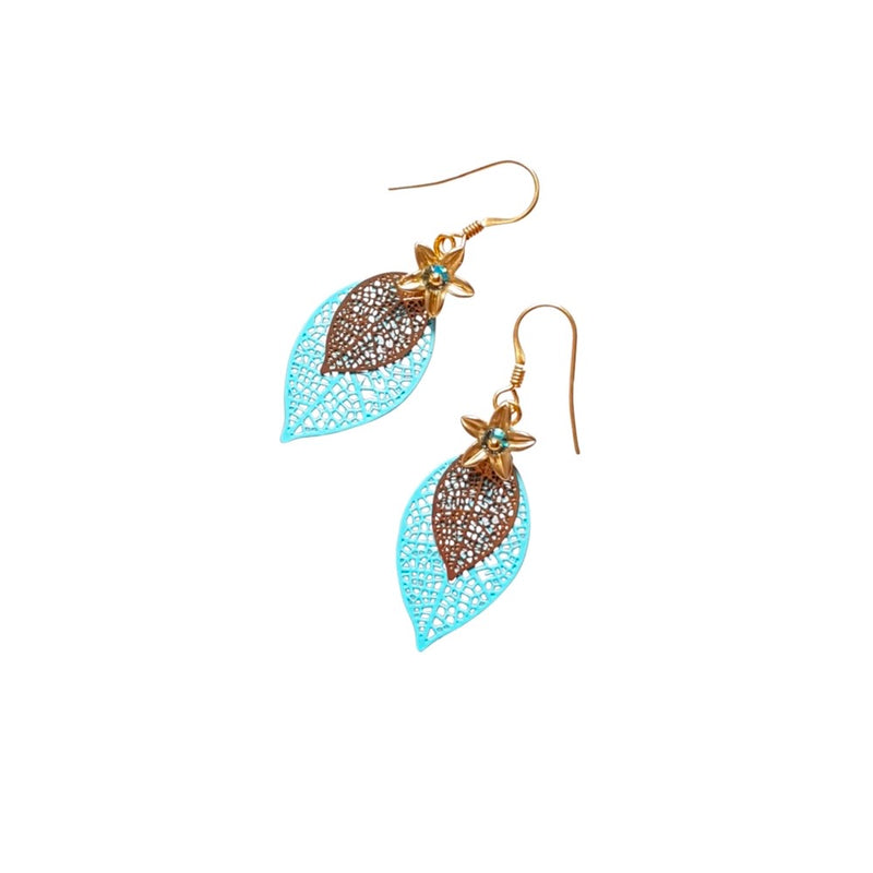 Filigree Leaf & Flower. Earrings.