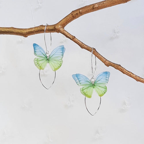 Butterfly Oval Drop Earrings.