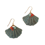 Clam Shell & Coral Earrings
