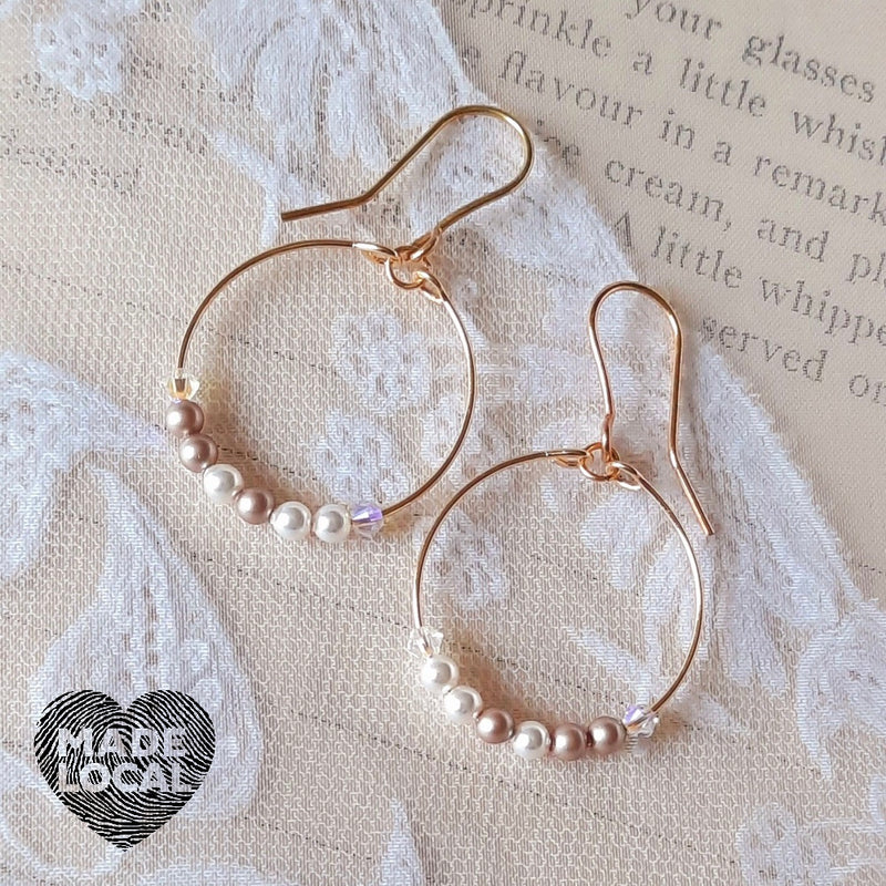 Mini Pearl Loop Earrings