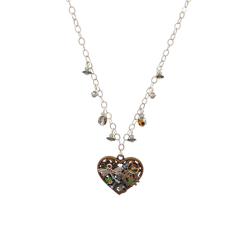 Queen of Hearts Green Steampunk Necklace
