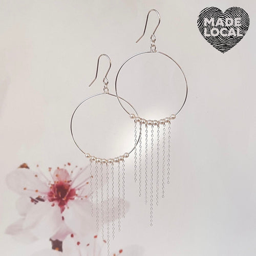Dream Pearl. Large Loop Earrings.