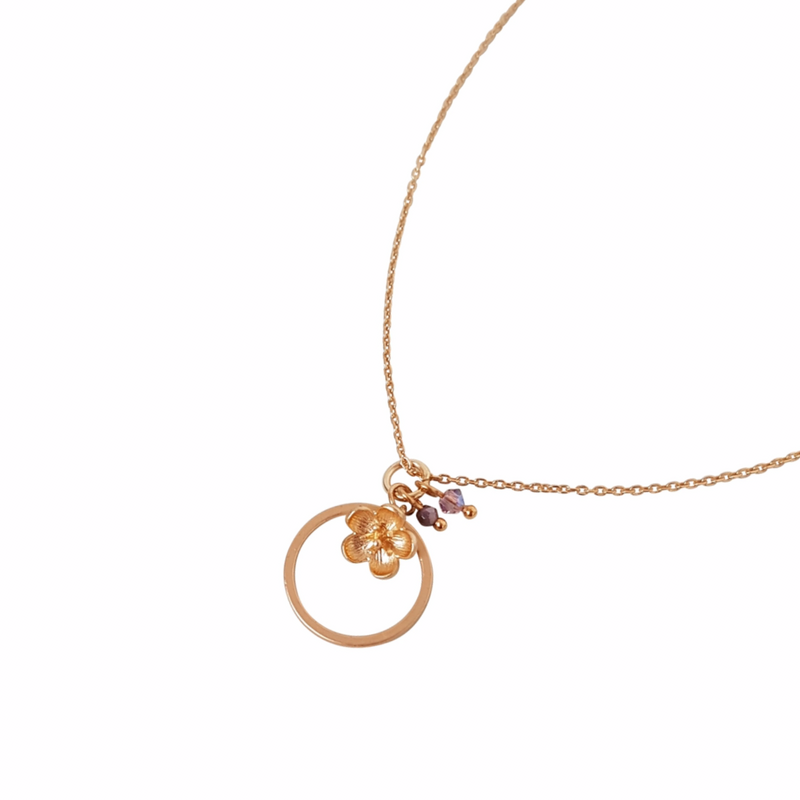Little Flower Bud Small Loop Necklace