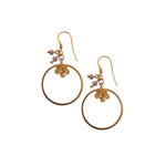 Little Flower Bud Large Loop Earrings